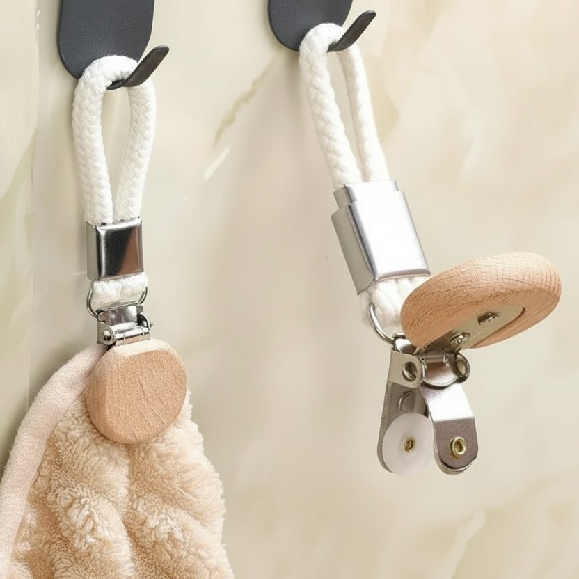 CLIPORA – Tragbarer Handtuchclip aus Metall mit bohrfreier, multifunktionaler Badezimmeraufbewahrung 0