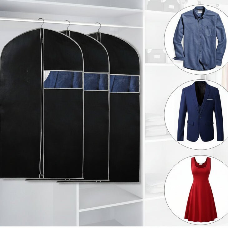 CLOTHARIA – Atmungsaktives Kleidersack-Set, 5er-Pack mit transparenten Aufbewahrungshüllen 3