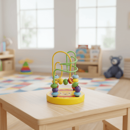 COLORCOASTER – Mehrfarbiges Holzperlenlabyrinth für frühes Lernen und motorische Fähigkeiten 0