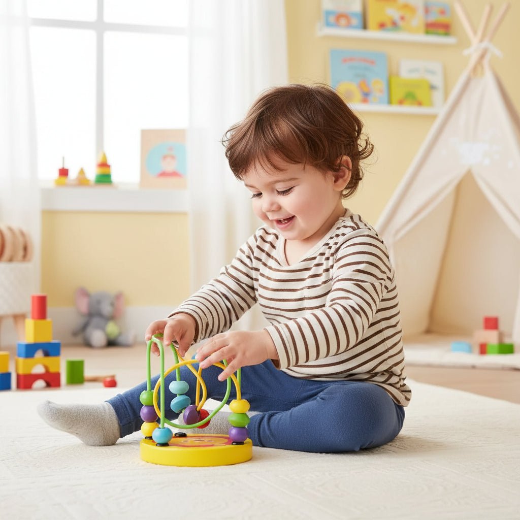 COLORCOASTER – Mehrfarbiges Holzperlenlabyrinth für frühes Lernen und motorische Fähigkeiten 1