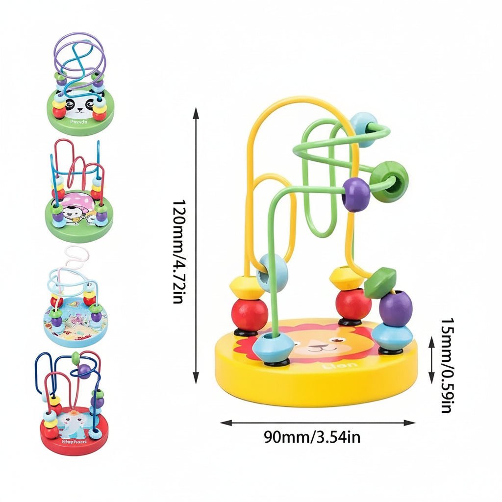 COLORCOASTER – Mehrfarbiges Holzperlenlabyrinth für frühes Lernen und motorische Fähigkeiten 7