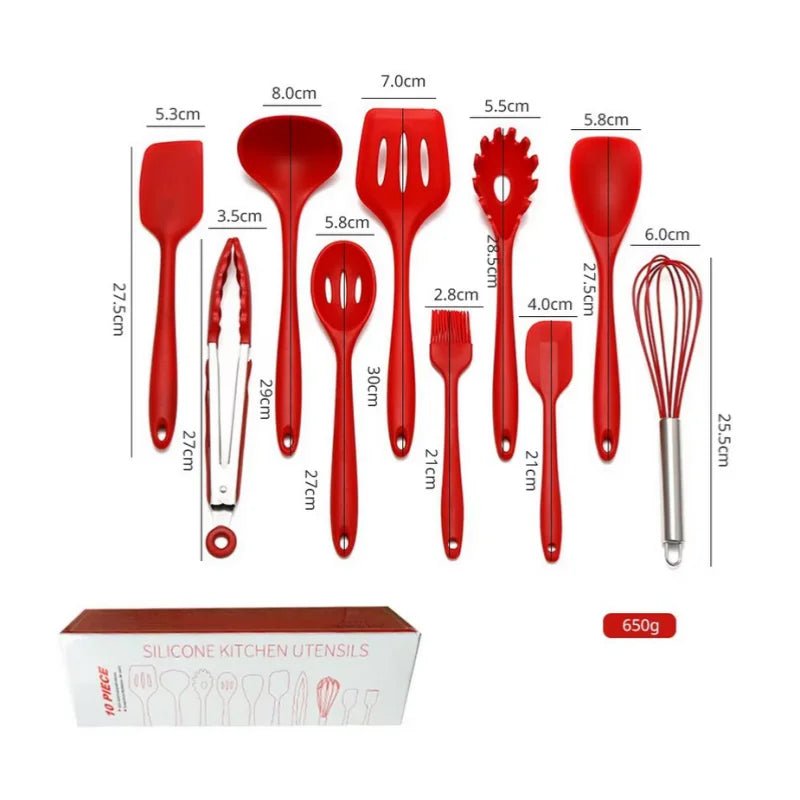 COLORFLAME UTENSILIS – 10-teiliges Küchenhelfer-Set aus antihaftbeschichtetem Silikon 6