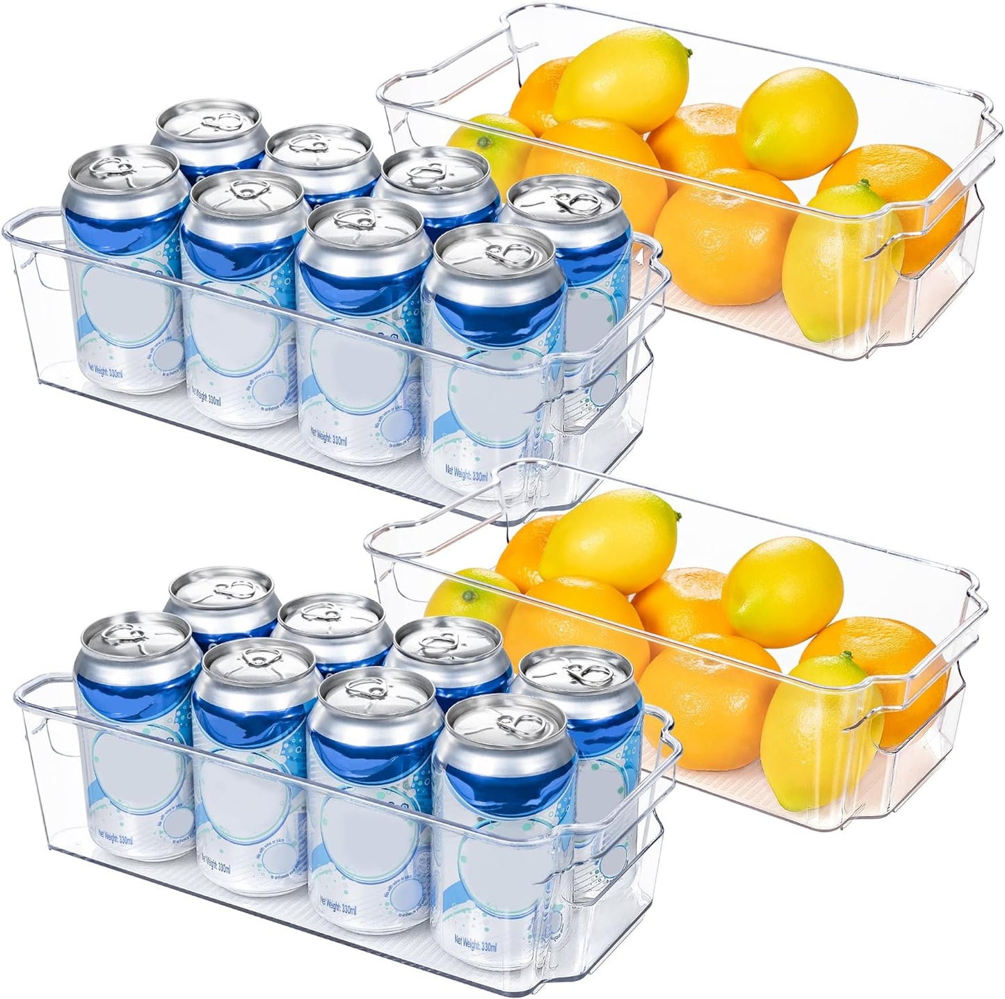 COOLORGANIZE BOXES - Transparent storage boxes for fridge & kitchen in a set of 4
