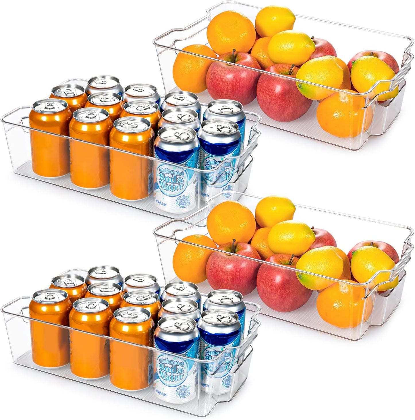 COOLORGANIZE BOXES - Transparent storage boxes for fridge & kitchen in a set of 4