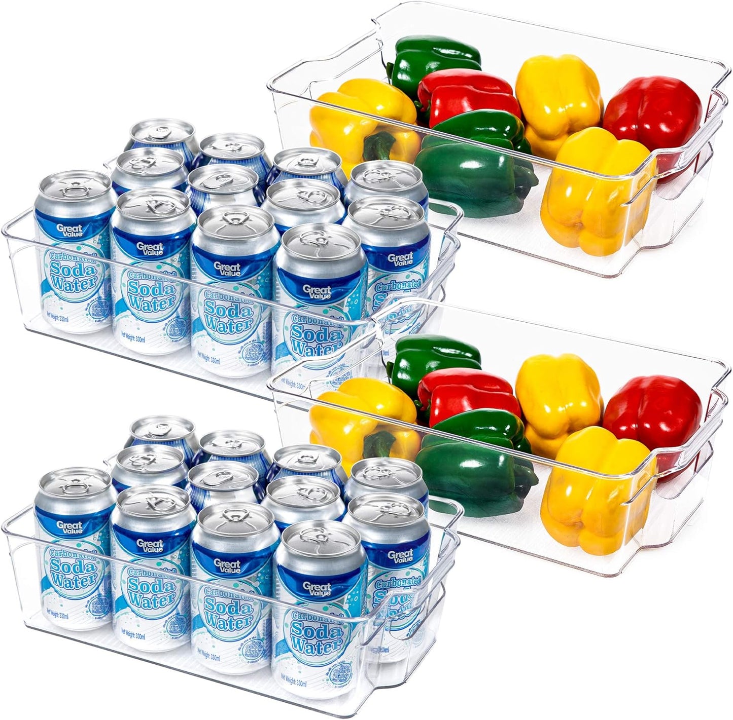 COOLORGANIZE BOXES - Transparent storage boxes for fridge & kitchen in a set of 4