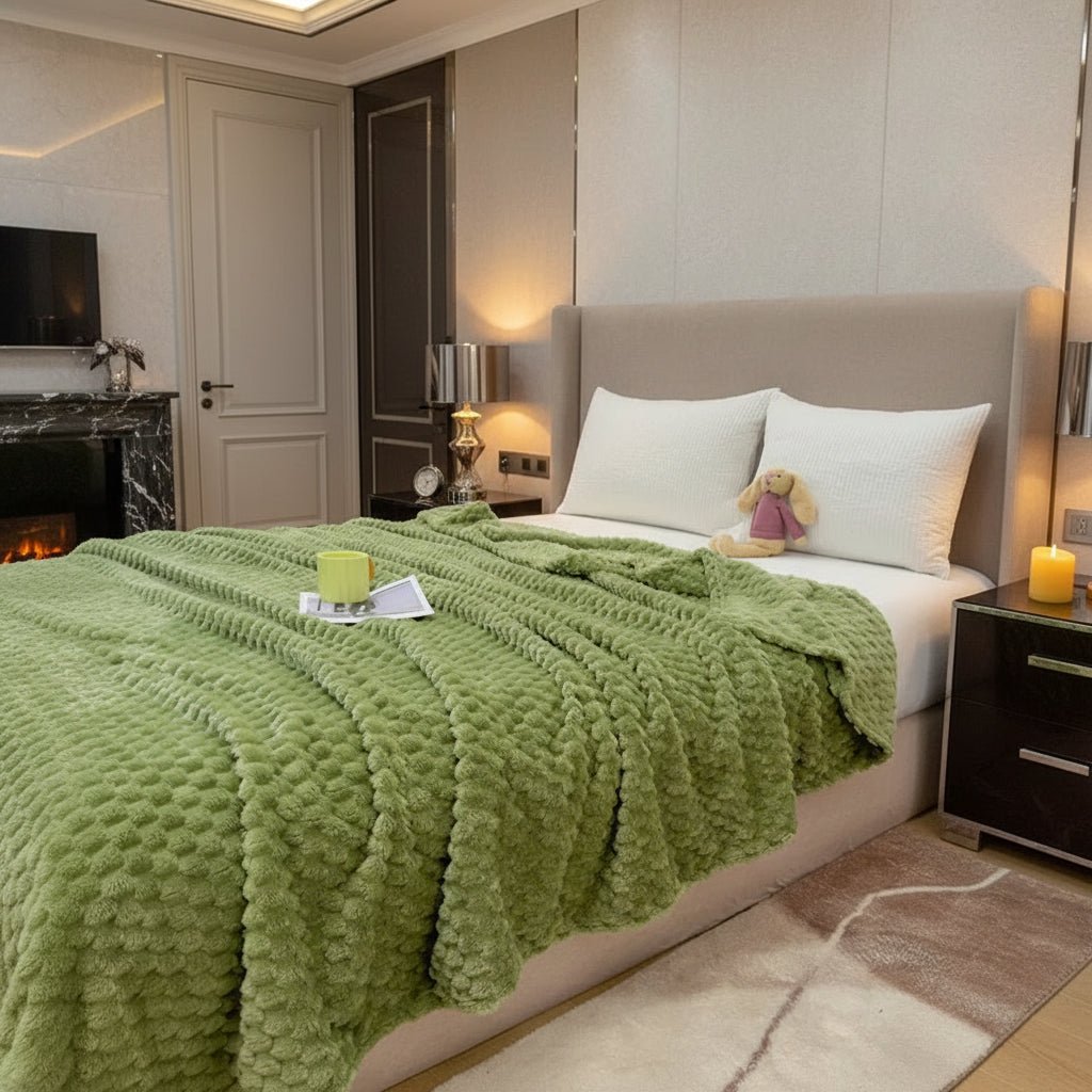 CORALUX – Kuschelige Korallenfleece-Decke mit Karomuster für wohlige Wärme im Alltag 0