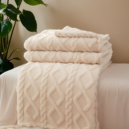 COZYDRAPE – Doppellagige Fleecedecke mit modernem geometrischem Design 6