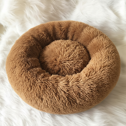 COZYPET – Beruhigendes Hundebett mit plüschigem Kunstfell und abnehmbarem Bezug 0