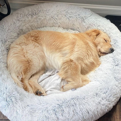 COZYPET – Beruhigendes Hundebett mit plüschigem Kunstfell und abnehmbarem Bezug 4