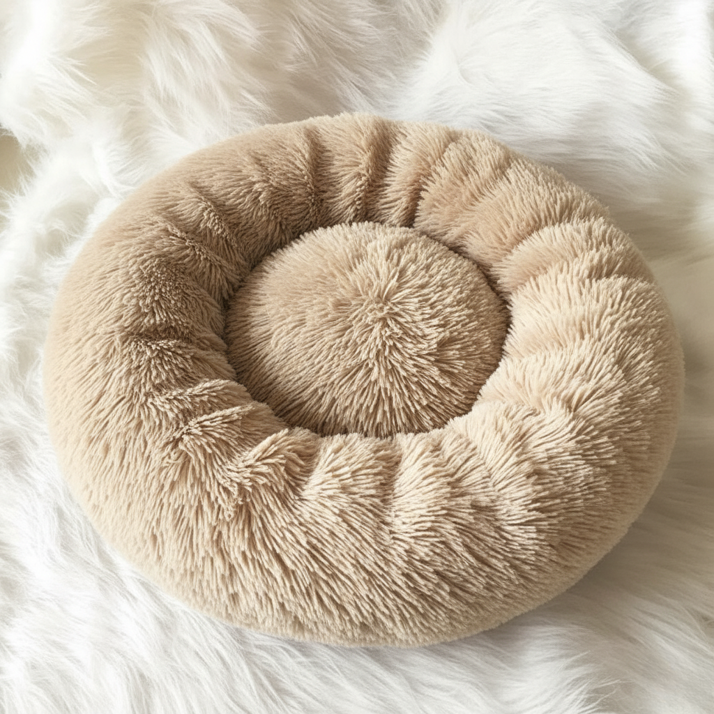 COZYPET – Beruhigendes Hundebett mit plüschigem Kunstfell und abnehmbarem Bezug 7