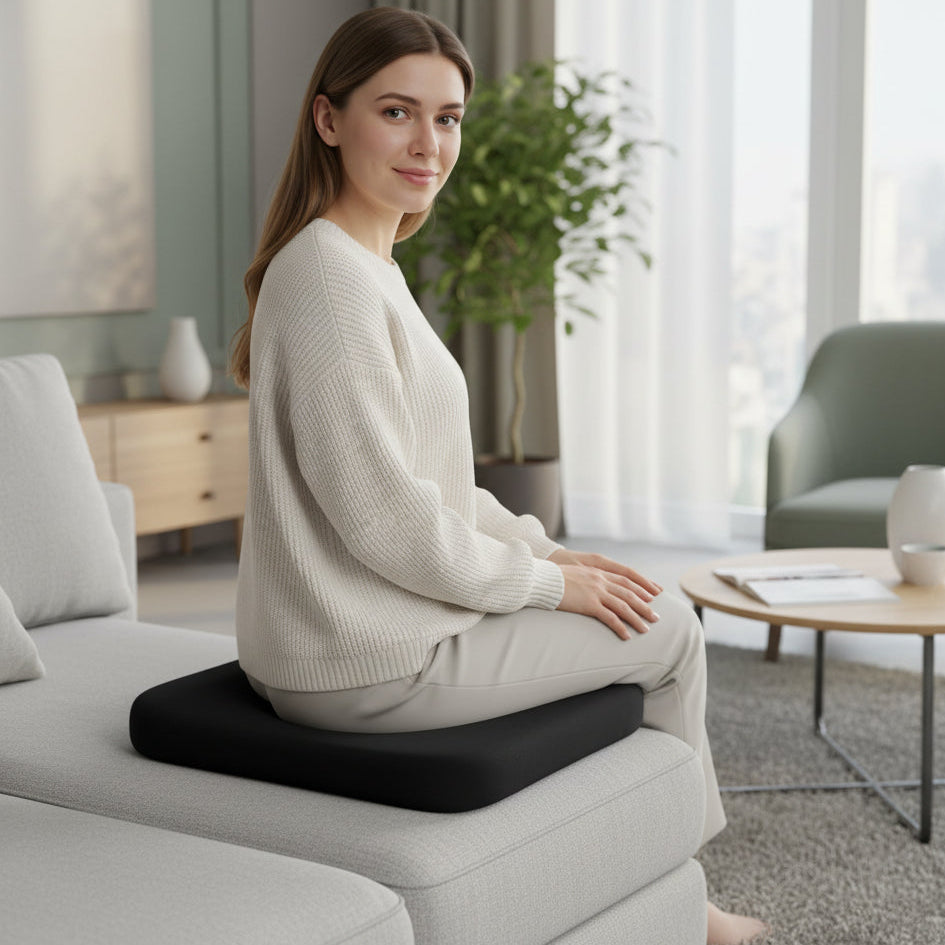 CUSHIVO – Ergonomiczna, antypoślizgowa poduszka na siedzisko zapewniająca komfort w samochodzie i biurze 0