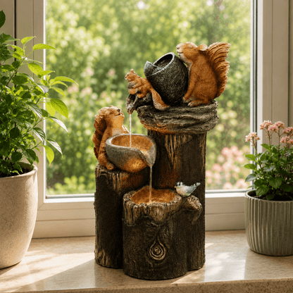 GARTENLUX – Charmant tuinbeeld met eenden- en eekhoorntjesontwerp