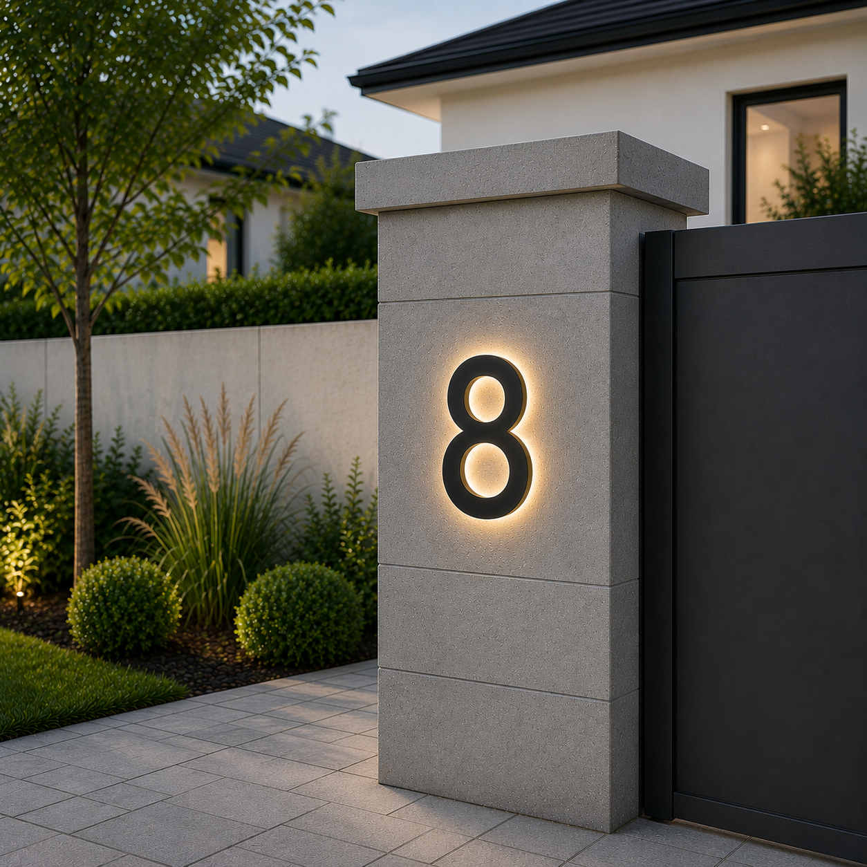 LUXNUMA – Números de casa LED personalizables para una señalización elegante del hogar