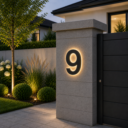 LUXNUMA – Números de casa LED personalizables para una señalización elegante del hogar