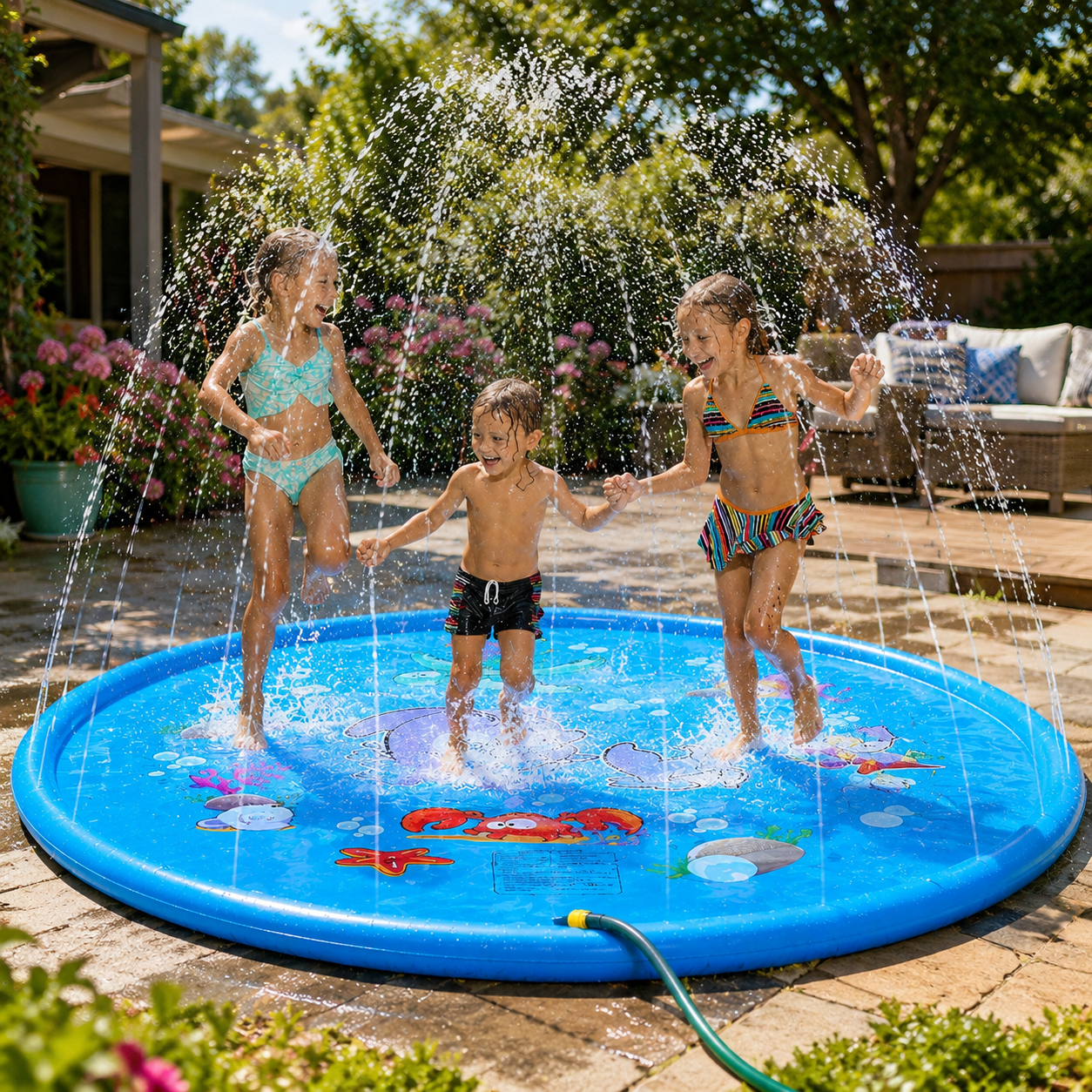 SUMMERFLOW – Aufblasbare Wasserspielmatte für fröhlichen Outdoor-Spaß