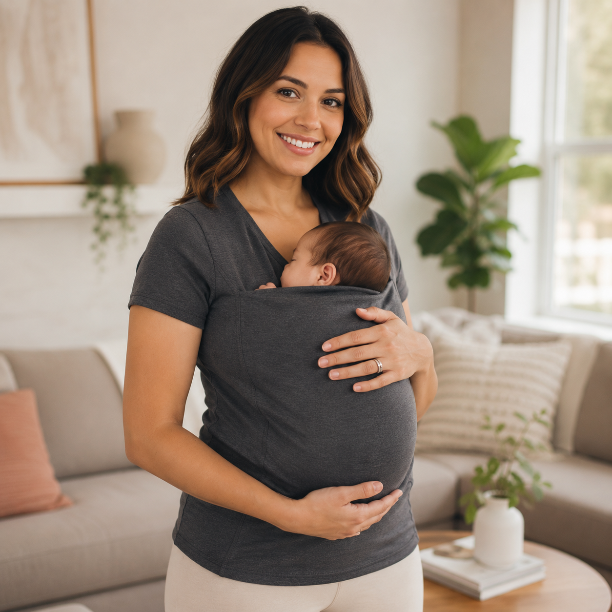NESTCARRY – T-shirt porte-bébé innovant pour proximité et confort d'allaitement
