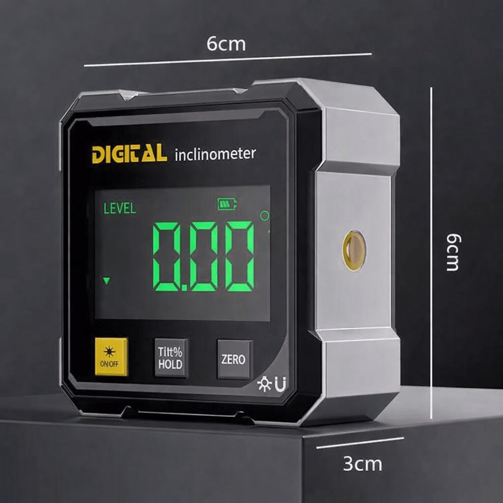 MAGNILASER – Digital 4-Side Angle Gauge with Magnetic Base