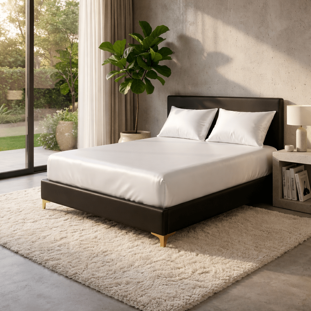 BETTSANFT – Kühlendes Satin-Spannbettlaken für atmungsaktiven Komfort in Einzelgröße