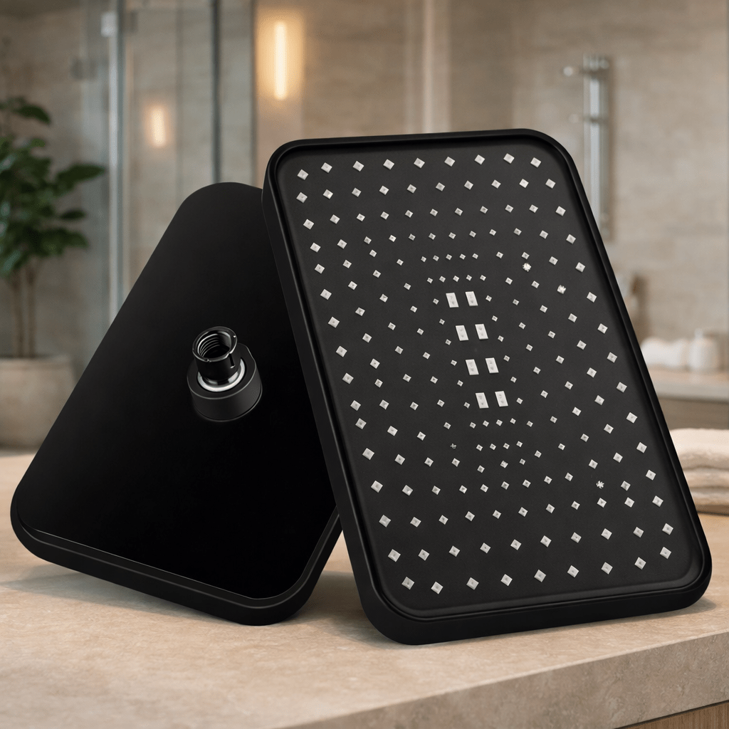 AQUAPULSE – Cabezal de ducha de lluvia ajustable 360° con boquillas antical