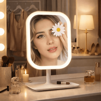 BEAUTYLICHT – Miroir de maquillage LED avec commande tactile et 3 modes d'éclairage