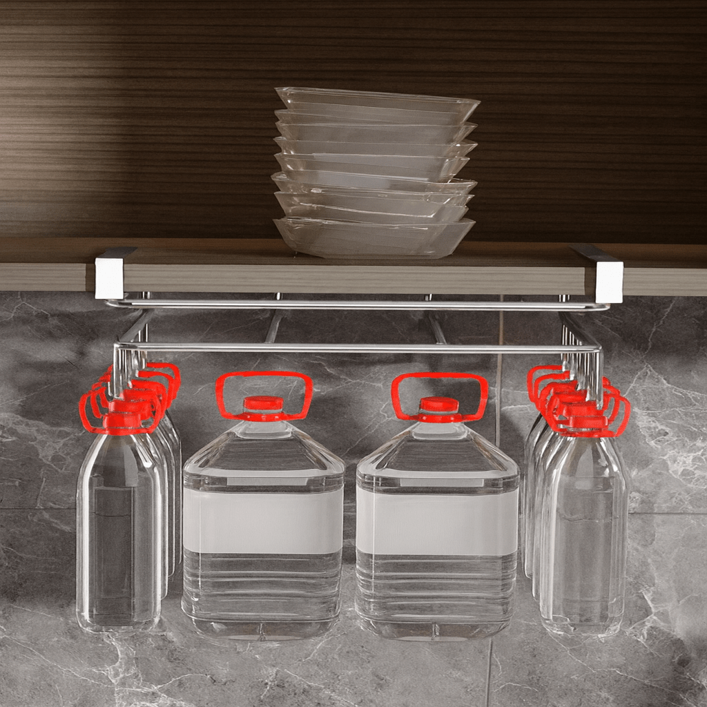 STEELSHELF – Edelstahl Küchenwandregal mit Haken für Mehr Ordnung