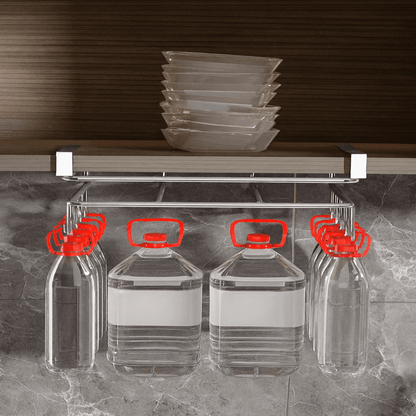 STEELSHELF – Edelstahl Küchenwandregal mit Haken für Mehr Ordnung