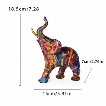 INKTRUNK – Figurine d'éléphant graffiti vivante pour décoration intérieure artistique