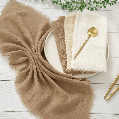 RUSTICLOOM – Rustieke katoenen gaasservetten voor vintage tafeldecoratie