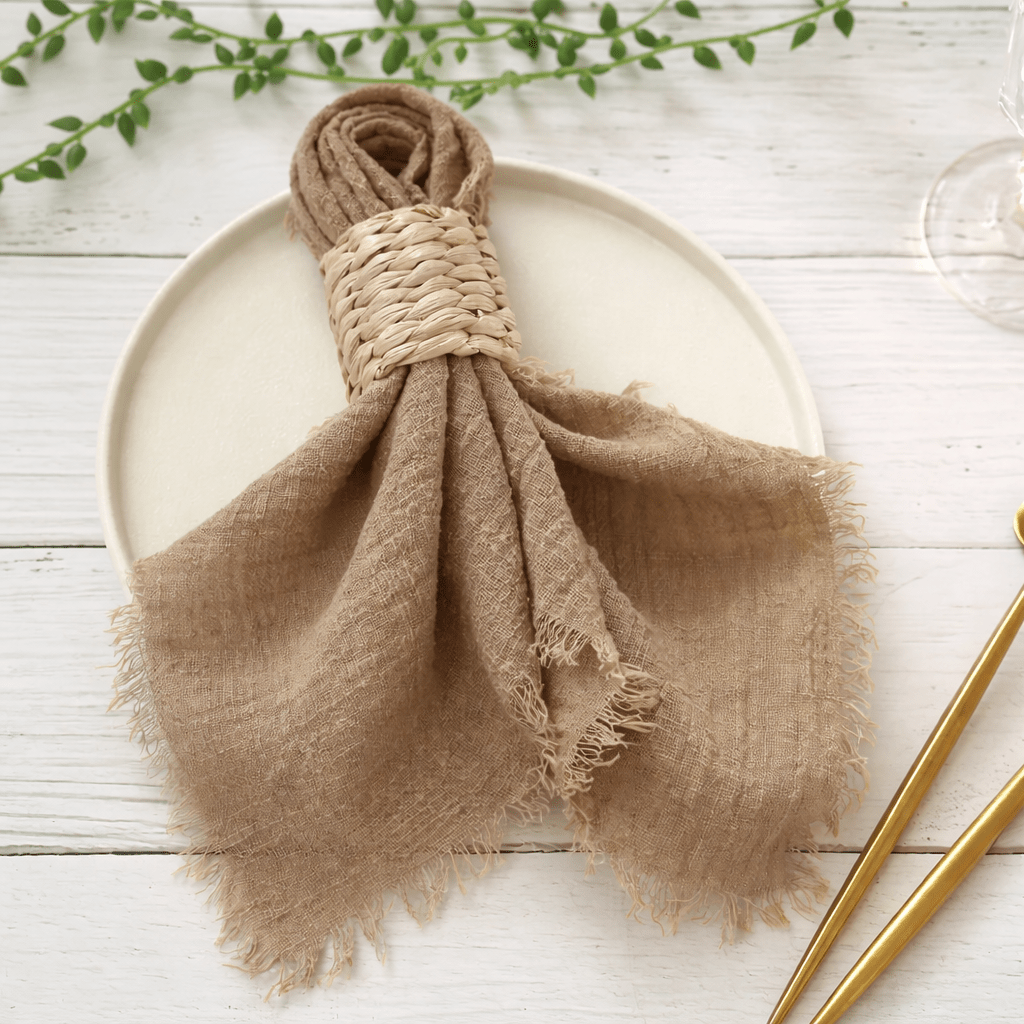 RUSTICLOOM – Rustieke katoenen gaasservetten voor vintage tafeldecoratie