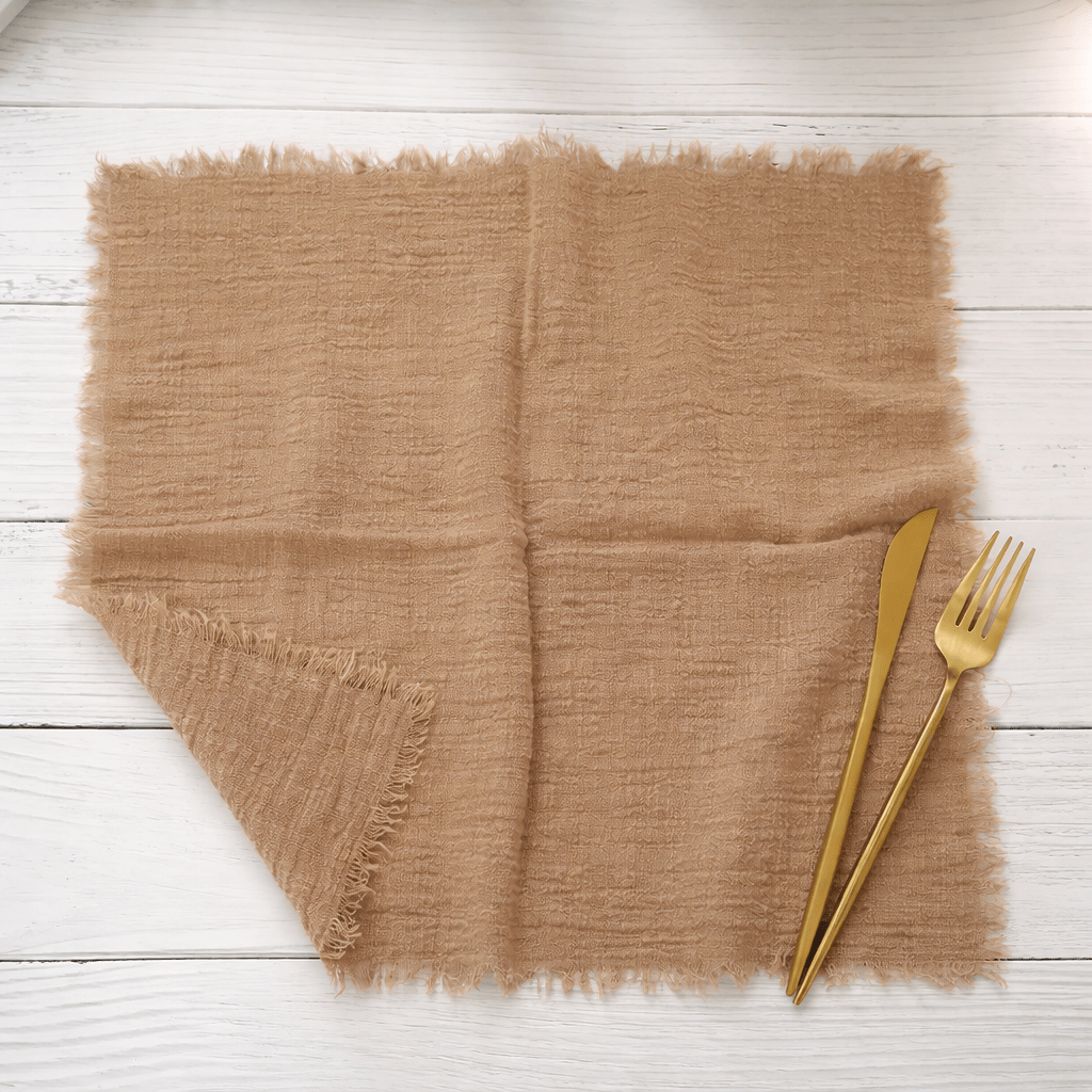 RUSTICLOOM – Rustieke katoenen gaasservetten voor vintage tafeldecoratie