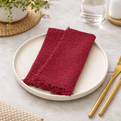 RUSTICLOOM – Rustieke katoenen gaasservetten voor vintage tafeldecoratie