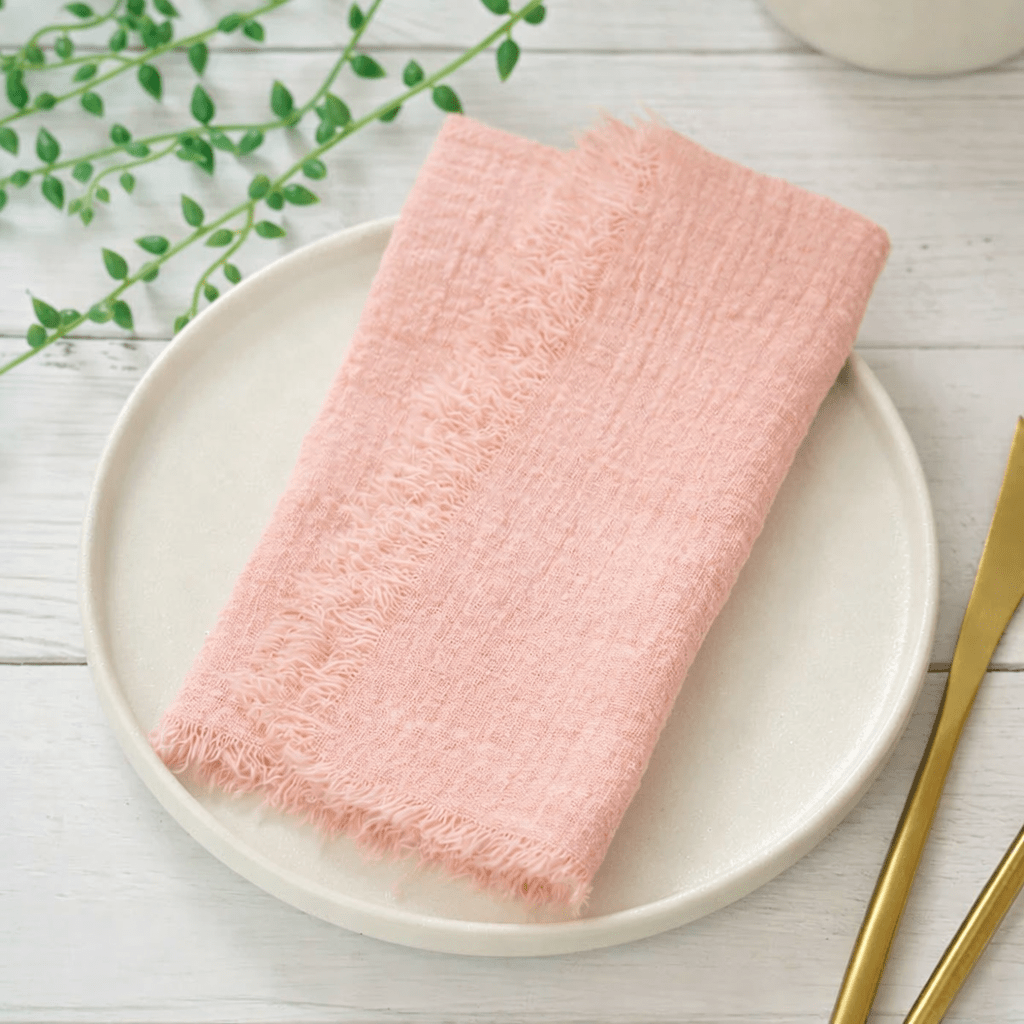 RUSTICLOOM – Rustieke katoenen gaasservetten voor vintage tafeldecoratie