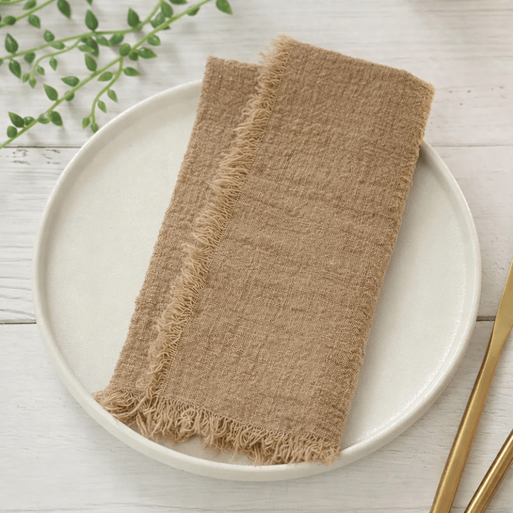 RUSTICLOOM – Rustieke katoenen gaasservetten voor vintage tafeldecoratie