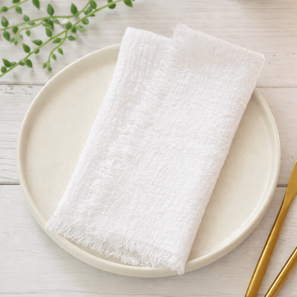 RUSTICLOOM – Rustieke katoenen gaasservetten voor vintage tafeldecoratie