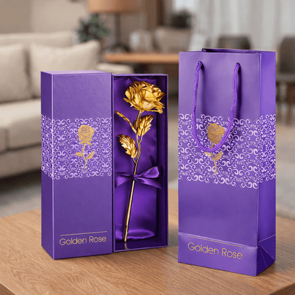 ETERNORA – Rose artisanale véritablement plaquée or | Cadeau pour la Saint-Valentin