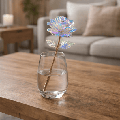 SHINEPETAL – Rose artificielle dorée élégante avec finition luxueuse en feuille d'or