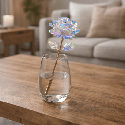 SHINEPETAL – Rose artificielle dorée élégante avec finition luxueuse en feuille d'or