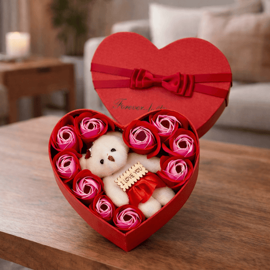 PETALGRACE – Coffret cadeau élégant de roses en savon avec 22 pétales de rose