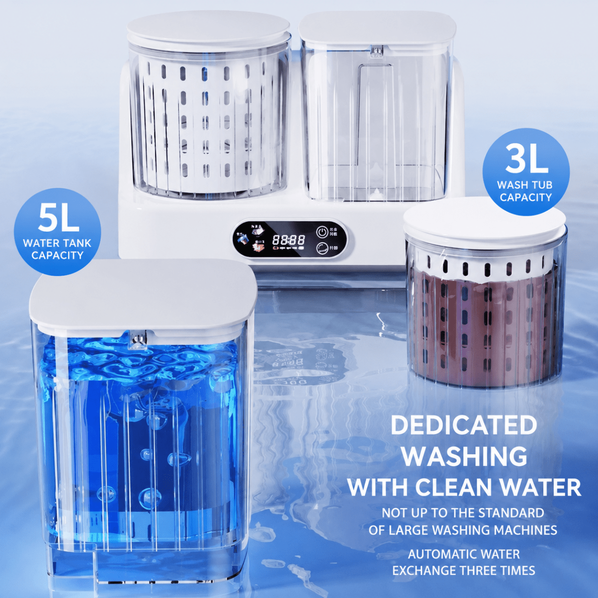 MINIWASH – Tragbare Mini-Waschmaschine mit Dual-Tank