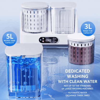 MINIWASH – Tragbare Mini-Waschmaschine mit Dual-Tank
