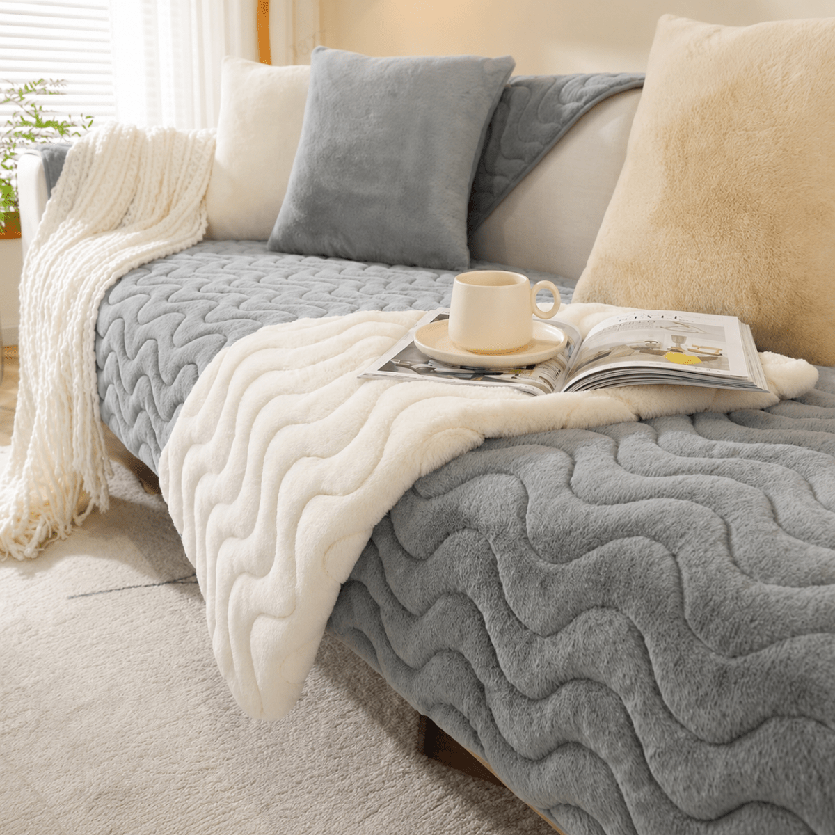 SOFASAFE - Housse de canapé en polyester imperméable pour protection et confort dans le salon