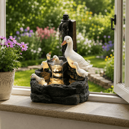 GARTENLUX – Charmant tuinbeeld met eenden- en eekhoorntjesontwerp