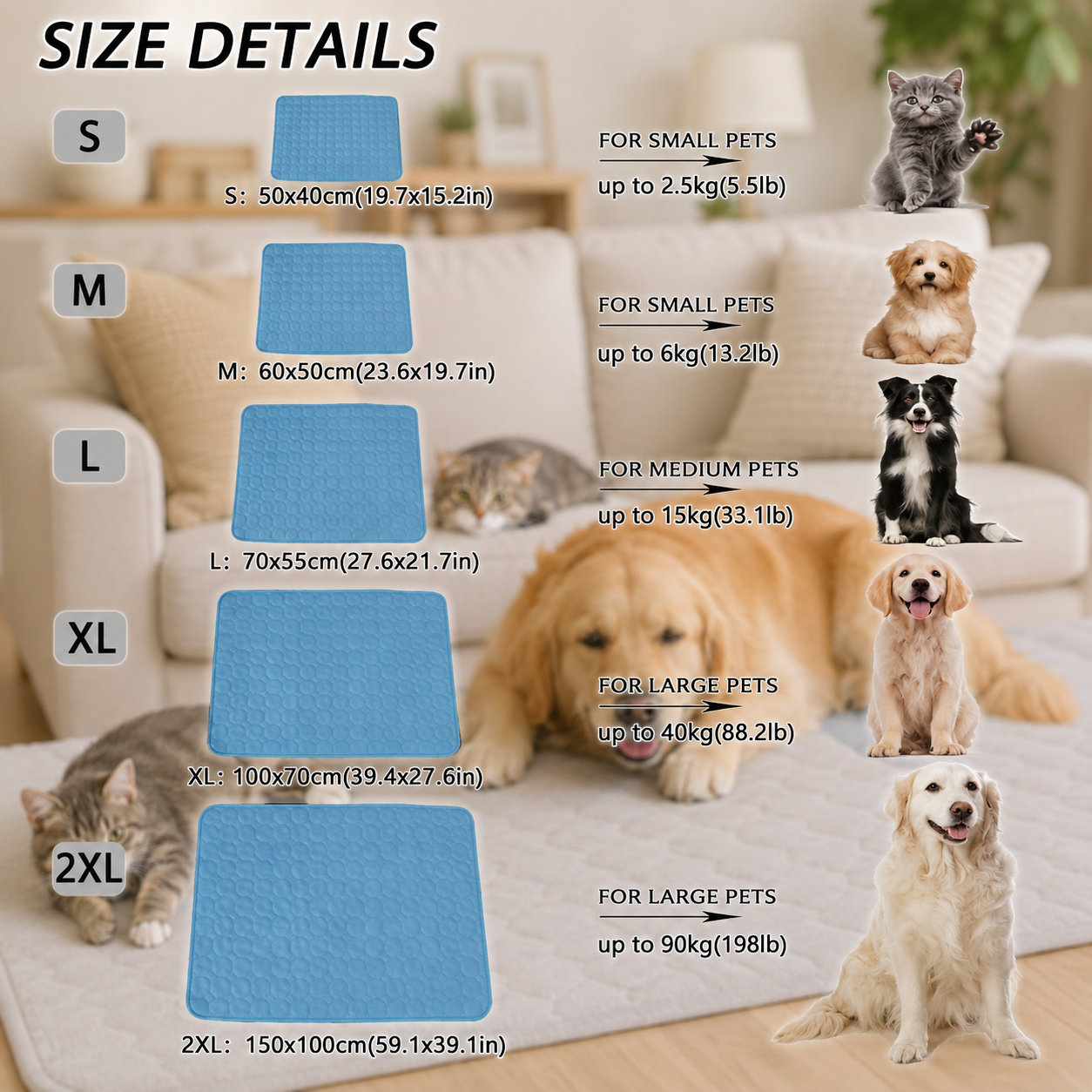 CHILLTAIL – Letto rinfrescante extra grande per cani e gatti