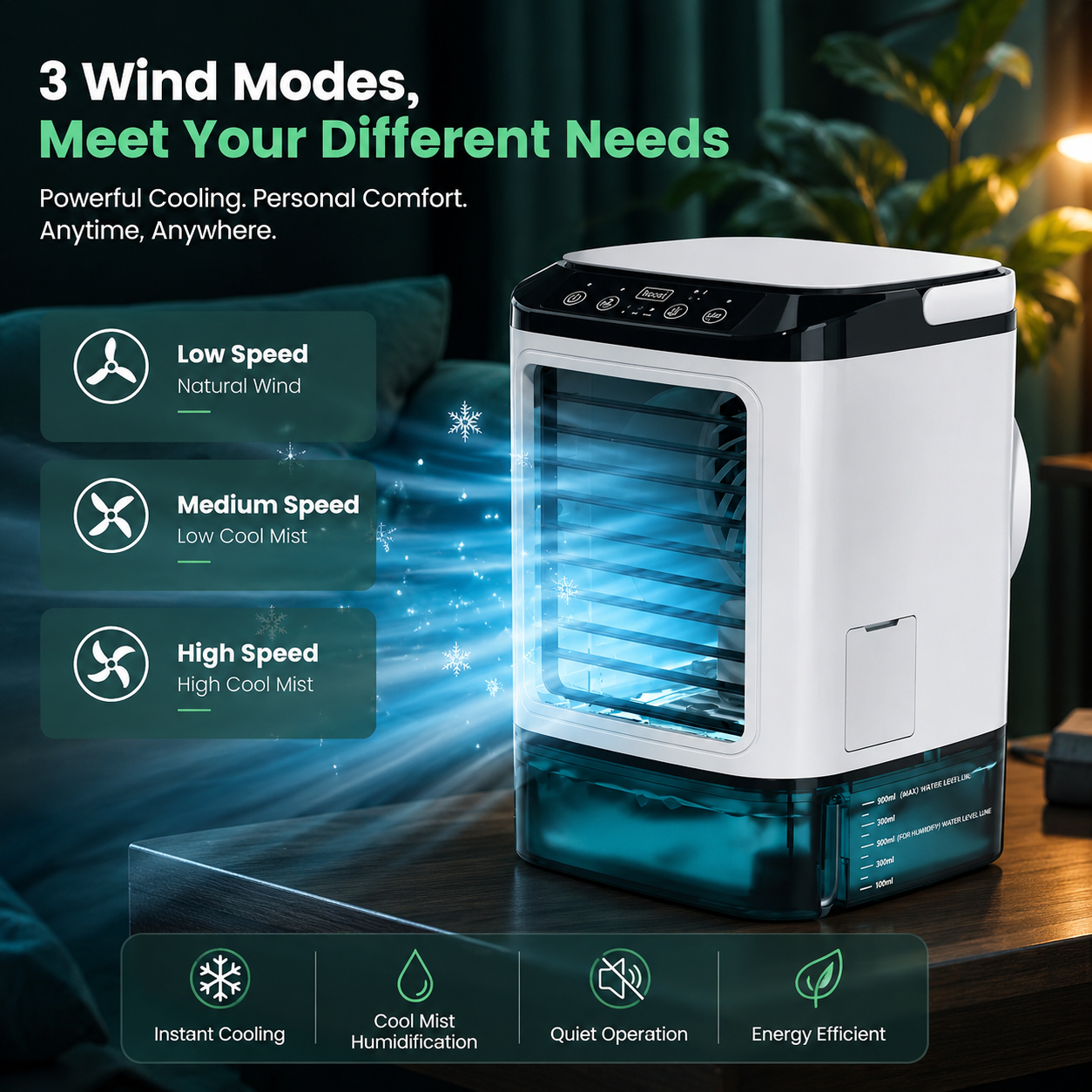MISTHAVEN – Ventilatore portatile con funzione rinfrescante a spruzzo
