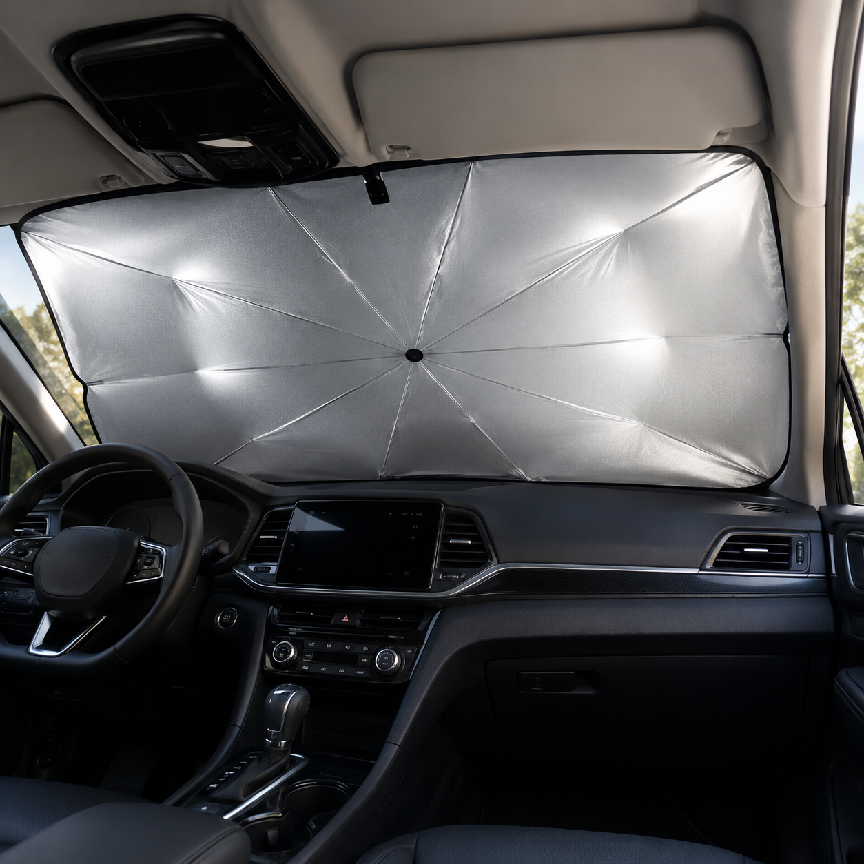 AUTOSHADE – Faltbarer Sonnenschutz für Angenehme Fahrzeugtemperaturen