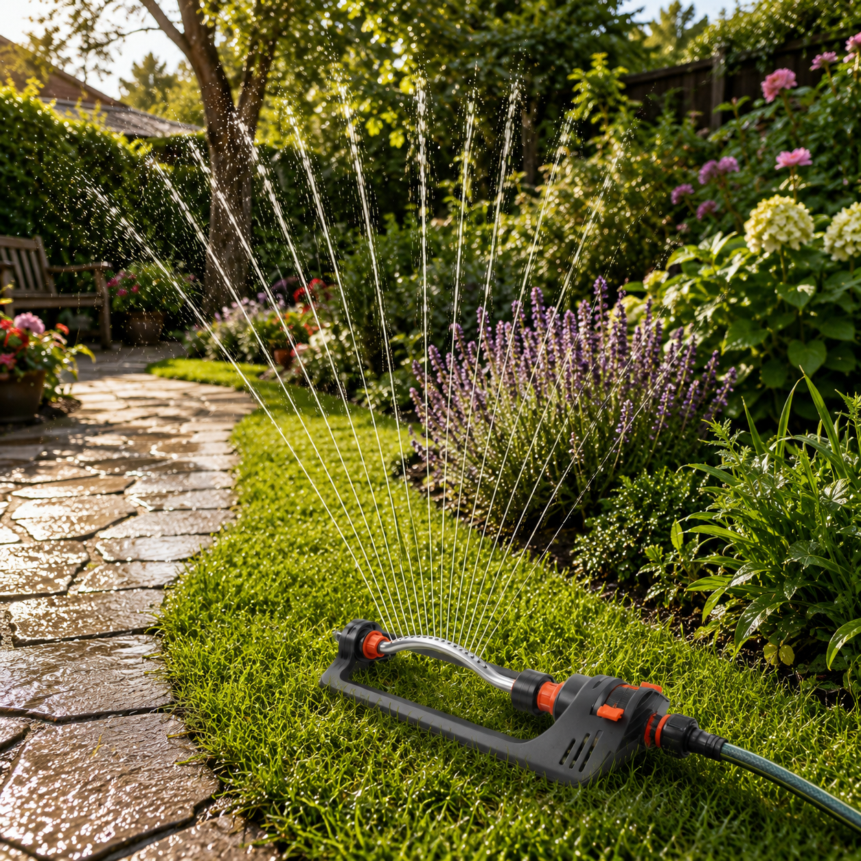 IRRIGORA – Garden sprinkler with 4 spray modes for optimal plant care
