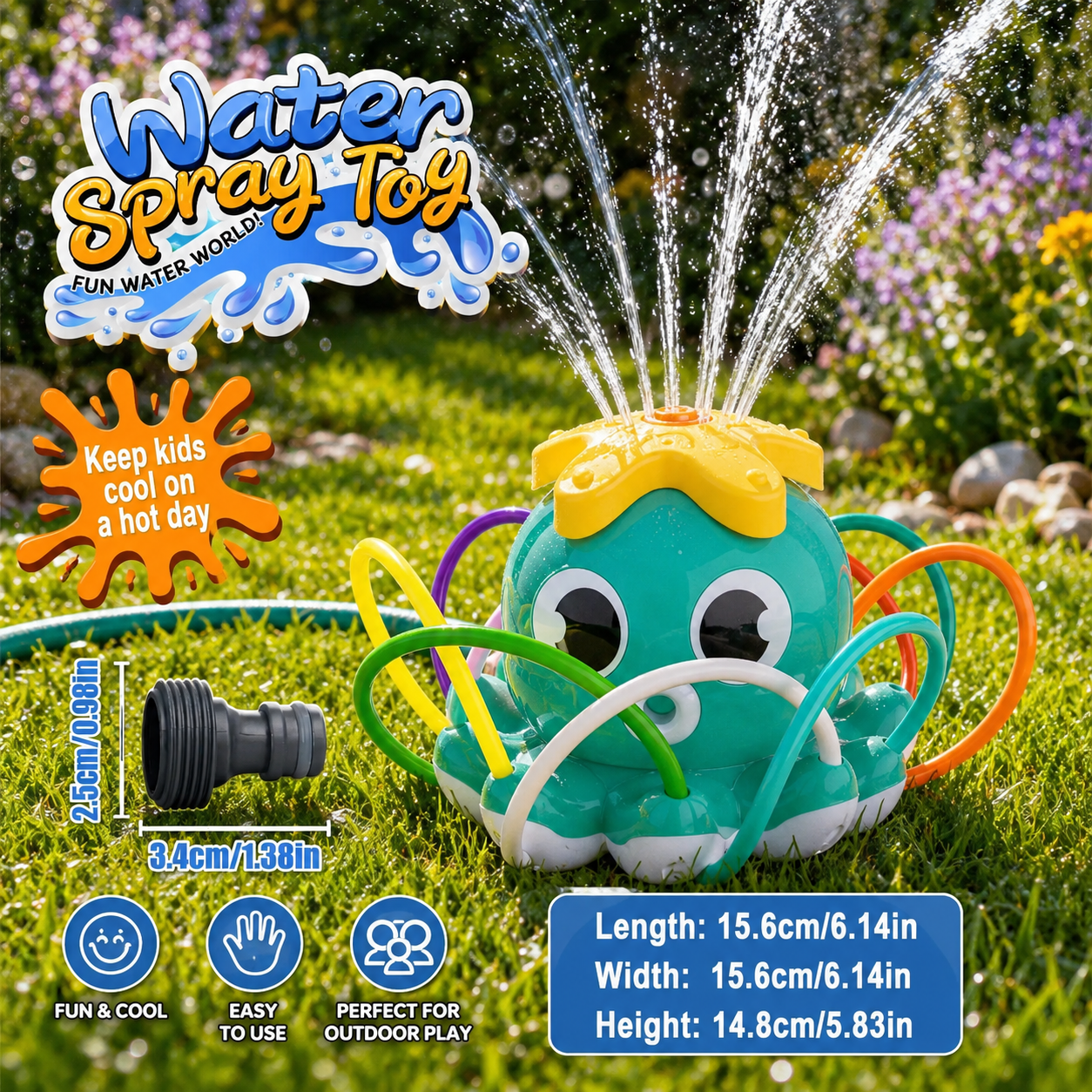 OCTOSPLASH – Oktopus-Wassersprinkler für spritzigen Spielspaß im Garten