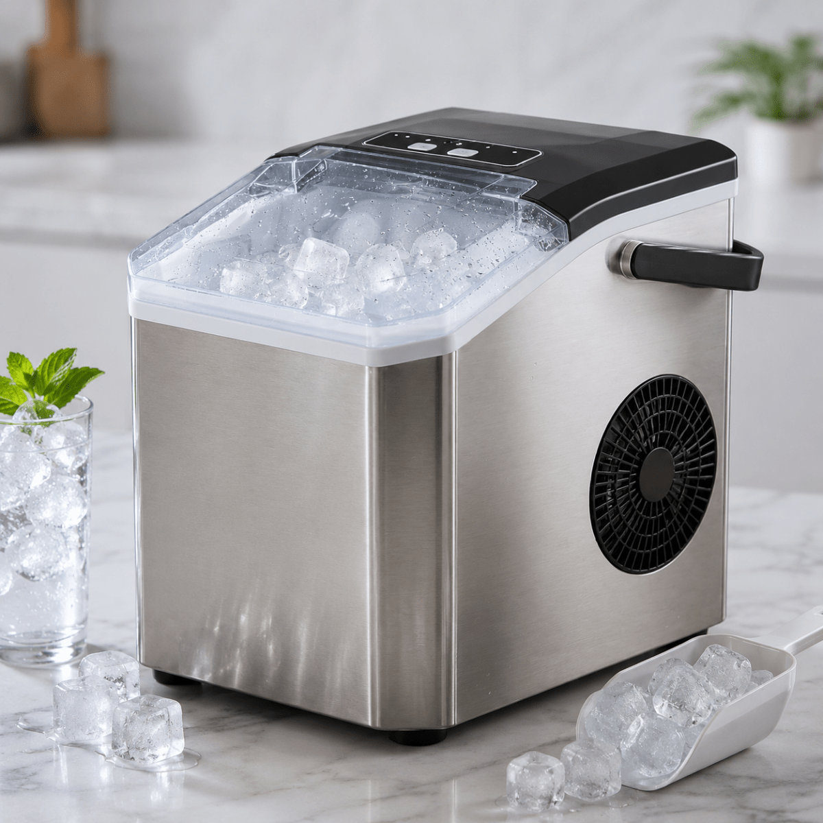 ICEFLOW – Máquina compacta de hielo para cubitos rápidos con solo pulsar un botón