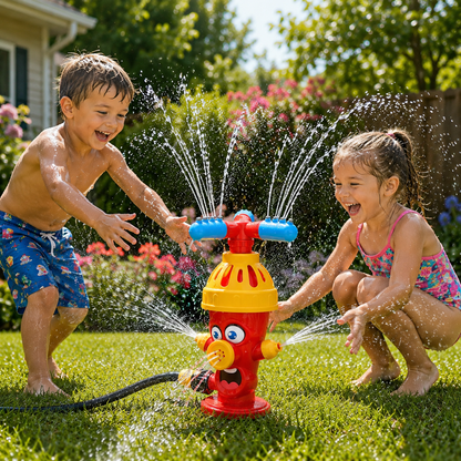 SPLASHHYDRA – Cartoon-Hydranten-Sprinkler für spritzigen Wasserspaß im Garten