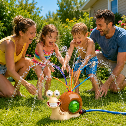 SNAILSPLASH – Bunter Schnecken-Wassersprinkler für fröhlichen Gartenspaß